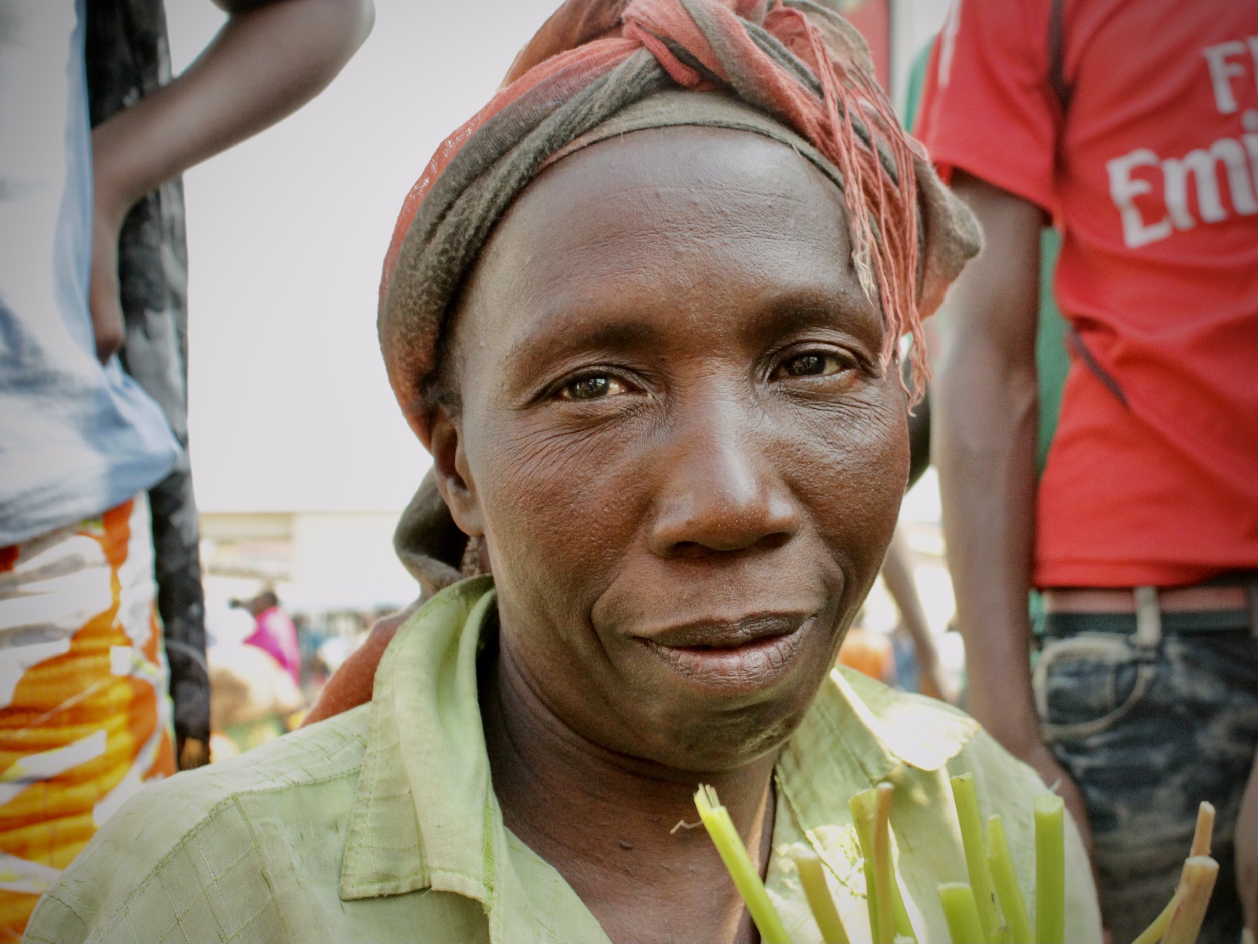Consa, 75, whose livelihood depends on selling vegetables at local markets.
