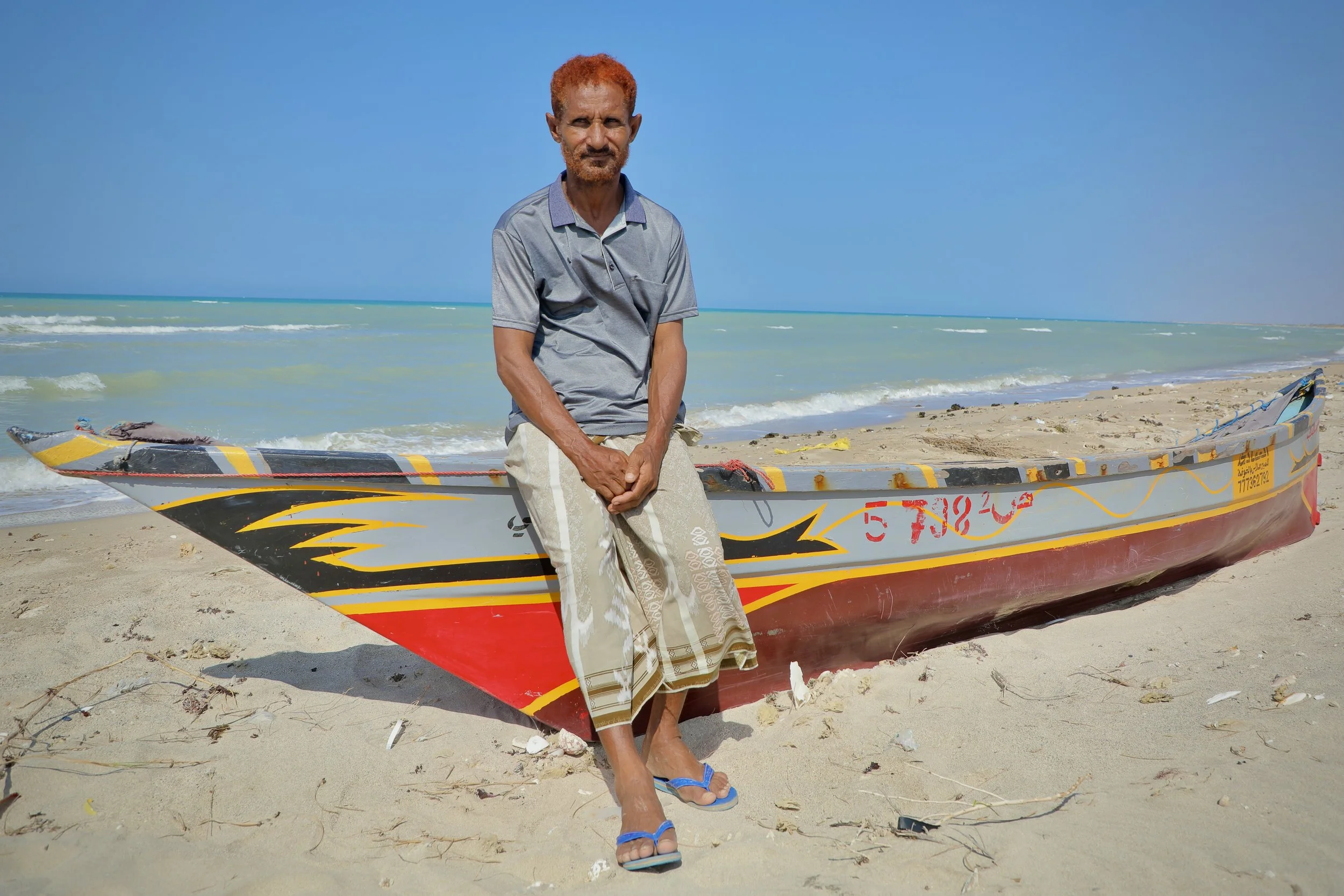 Mohamed Essa, a father of seven who has worked as a fisherman for more than 40 years, says fear has spread among fishing communities after repeated naval mine incidents along Yemen’s west coast. Al Khokha, Yemen.