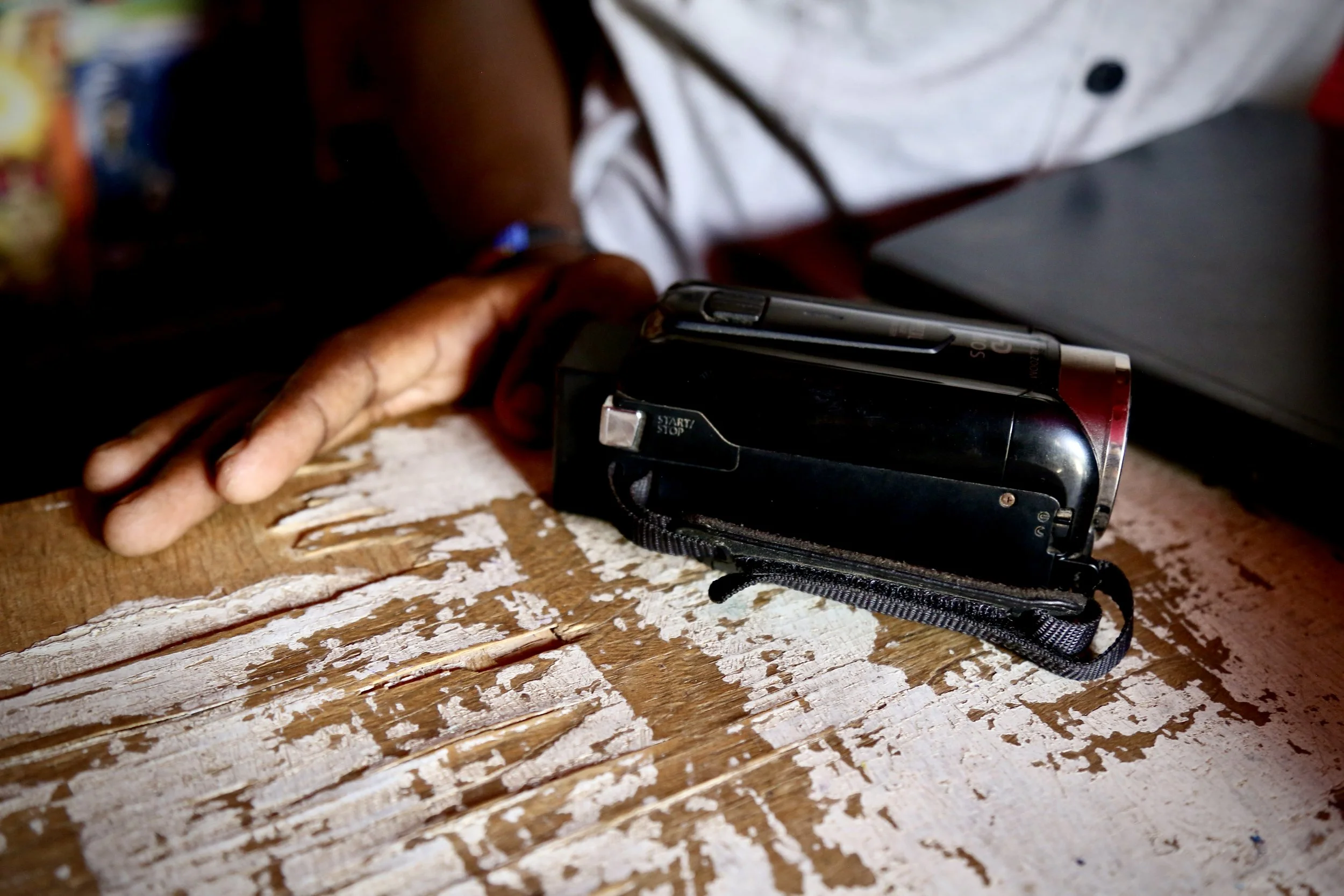 The small handheld camera used by Fidele Wabenga to begin filming and photographing life in Kakuma Refugee Camp.