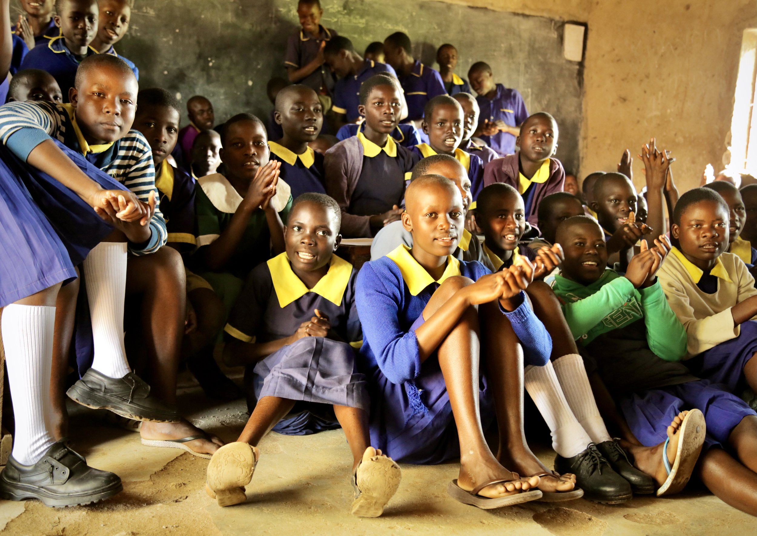 Pupils gather inside a classroom at Shinyunzu Primary School in Kakamega County, Kenya. Teachers say reliable access to clean water helps create healthier learning environments and reduces disruptions caused by illness.