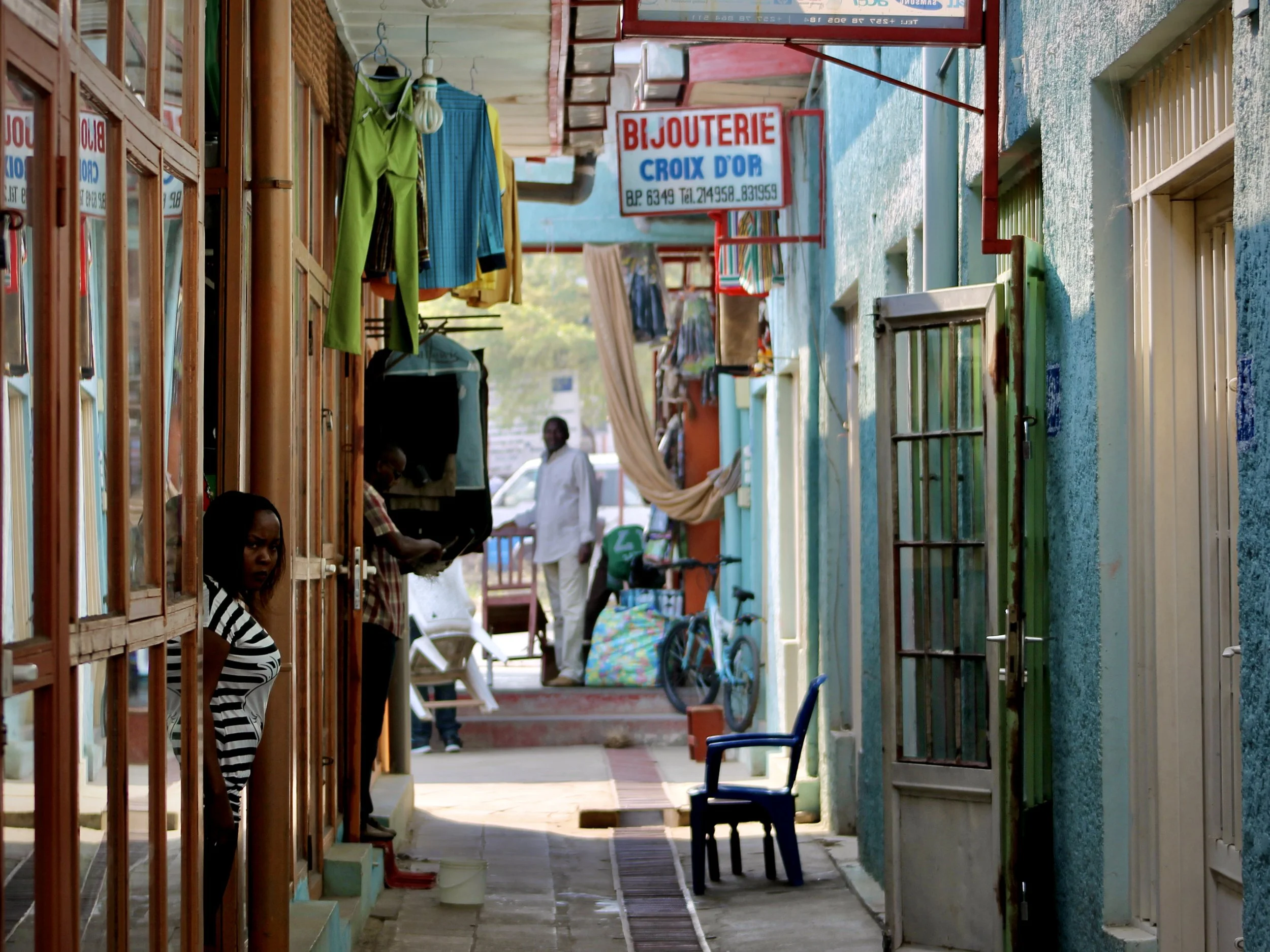 A commercial arcade in central Bujumbura. Business owners and shopkeepers reported fewer customers, reduced sales and growing concerns about the future as the crisis deepened.