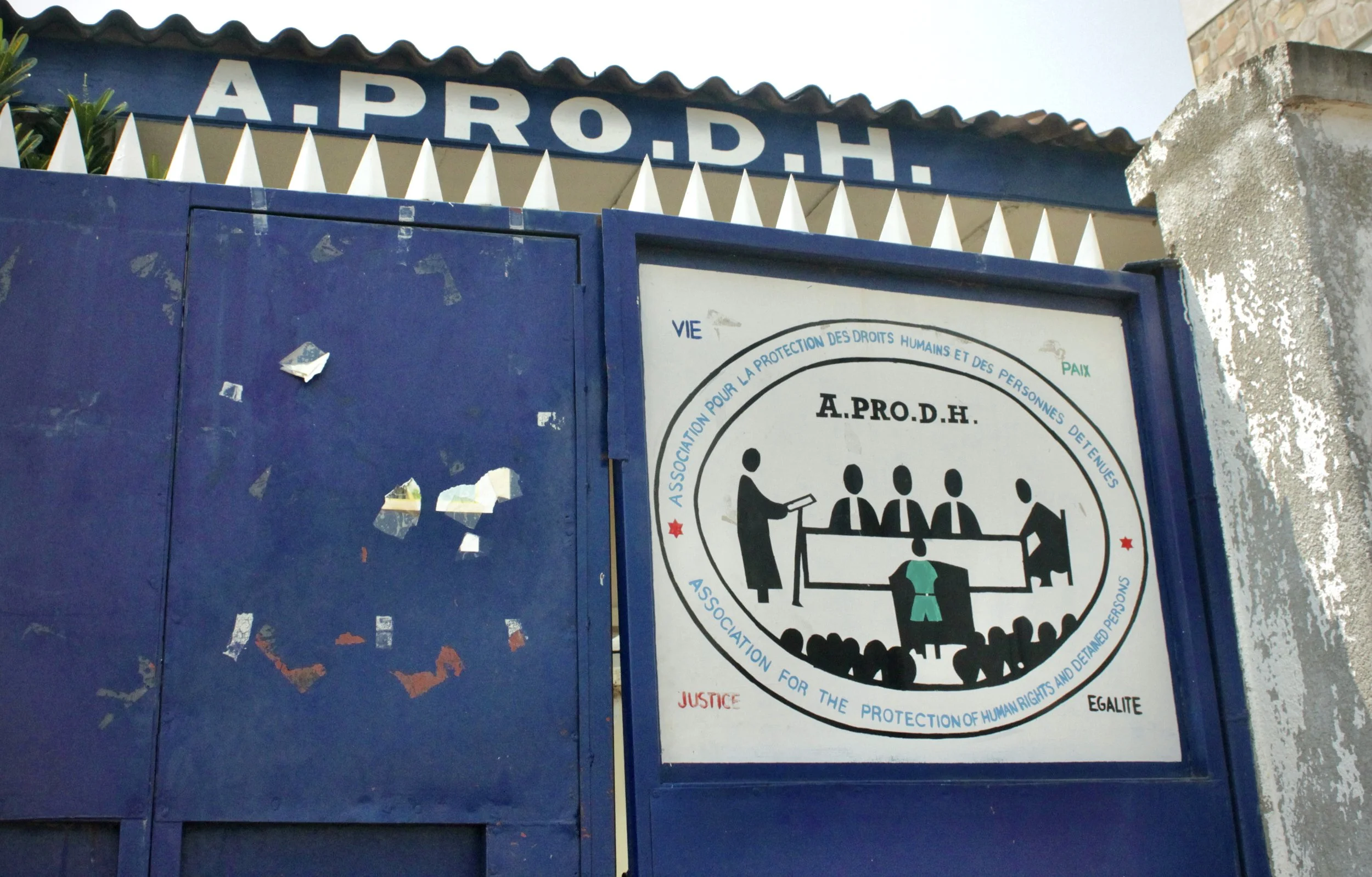 The entrance to APRODH (Association pour la Protection des Droits Humains et des Personnes Détenues) in Bujumbura. The organisation documented allegations of torture, unlawful detention and political violence during the 2015 crisis.