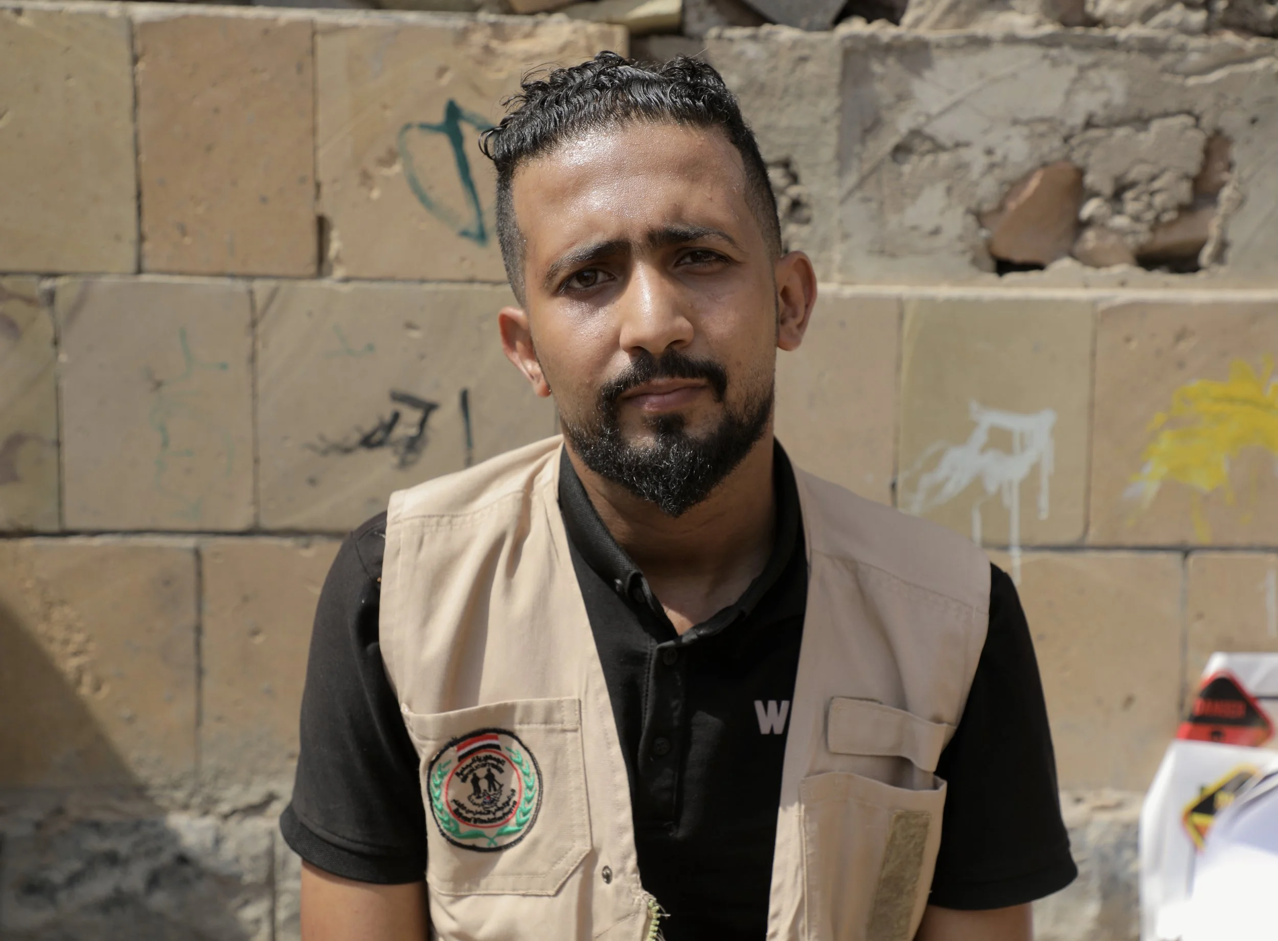 Boys listen during an Explosive Ordnance Risk Education session in western Taiz, Yemen. Educators say children are among the groups most at risk from landmines and unexploded ordnance, particularly in former frontline communities where explosive haza