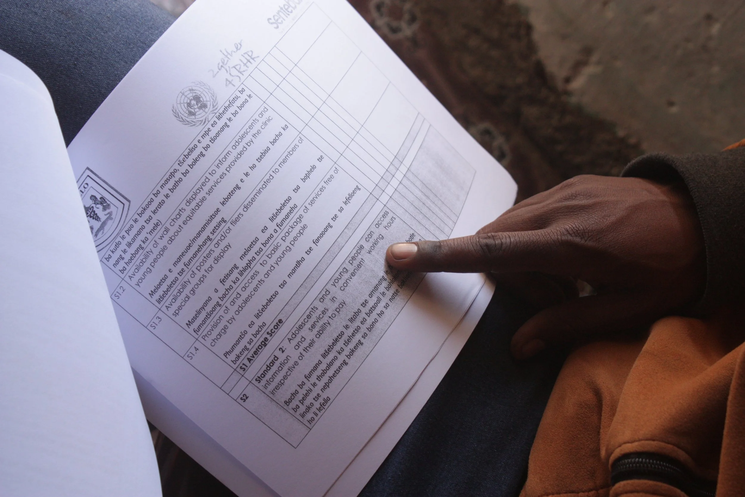 Pheto reviews community scorecards used through Sentebale’s Let Youth Lead programme to assess local healthcare and education services in rural Lesotho. The programme trains young advocates to document gaps in public services and push local authoriti