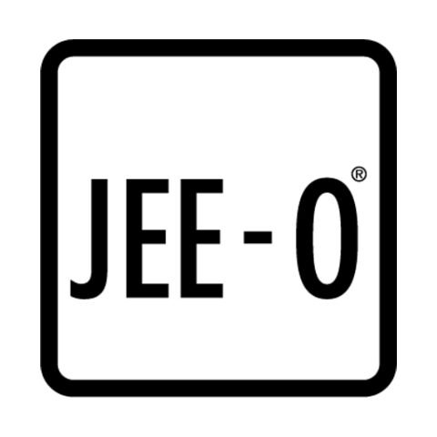 JEE-O logo in black and white within a rounded square frame.