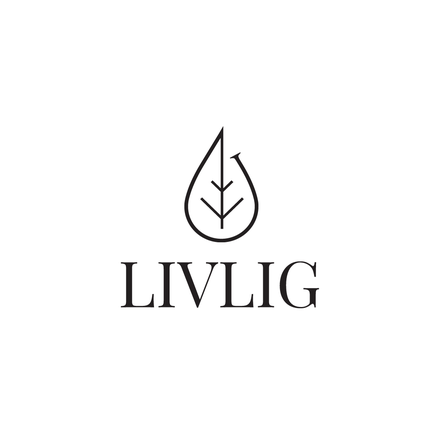 A logo with a leaf outline above the text "LIVLIG" in black.