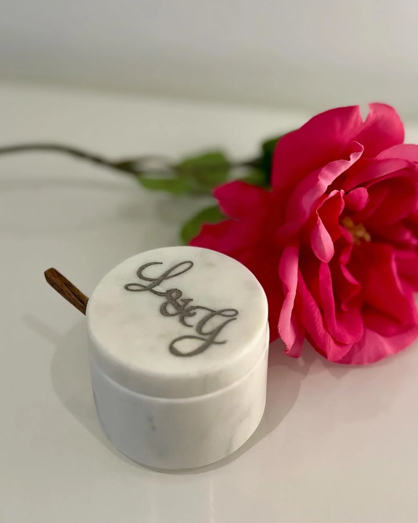 Elevate your Shabbos table with our engraved marble salt pot.

The perfect finishing touch to pair with our challah boards &mdash; refined, timeless, and beautifully personal.

A thoughtful gift for a hostess, or an elegant addition to your own table