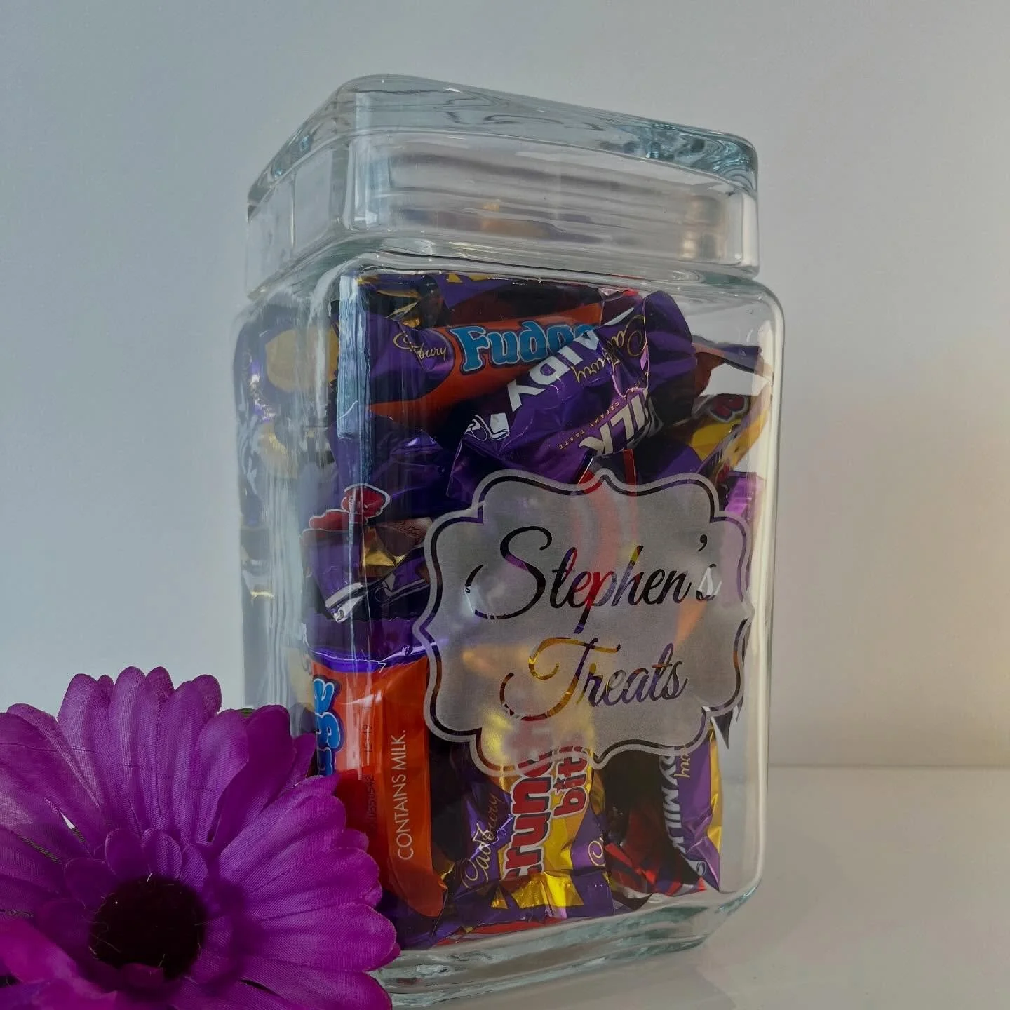 A perfect gift, made personal.

Our engraved treat jar is filled with delicious chocolates or cookies, making it a thoughtful gift for any occasion.

Simple, meaningful, and made to be enjoyed&mdash;whether it&rsquo;s a birthday, a thank you, or just