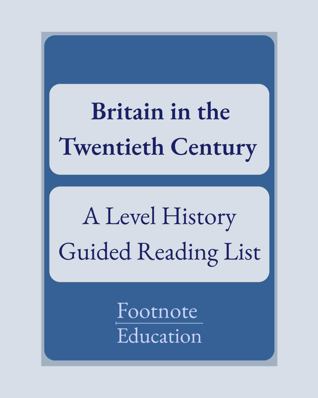 Britain in the Twentieth Century A Level History Guided Reading List