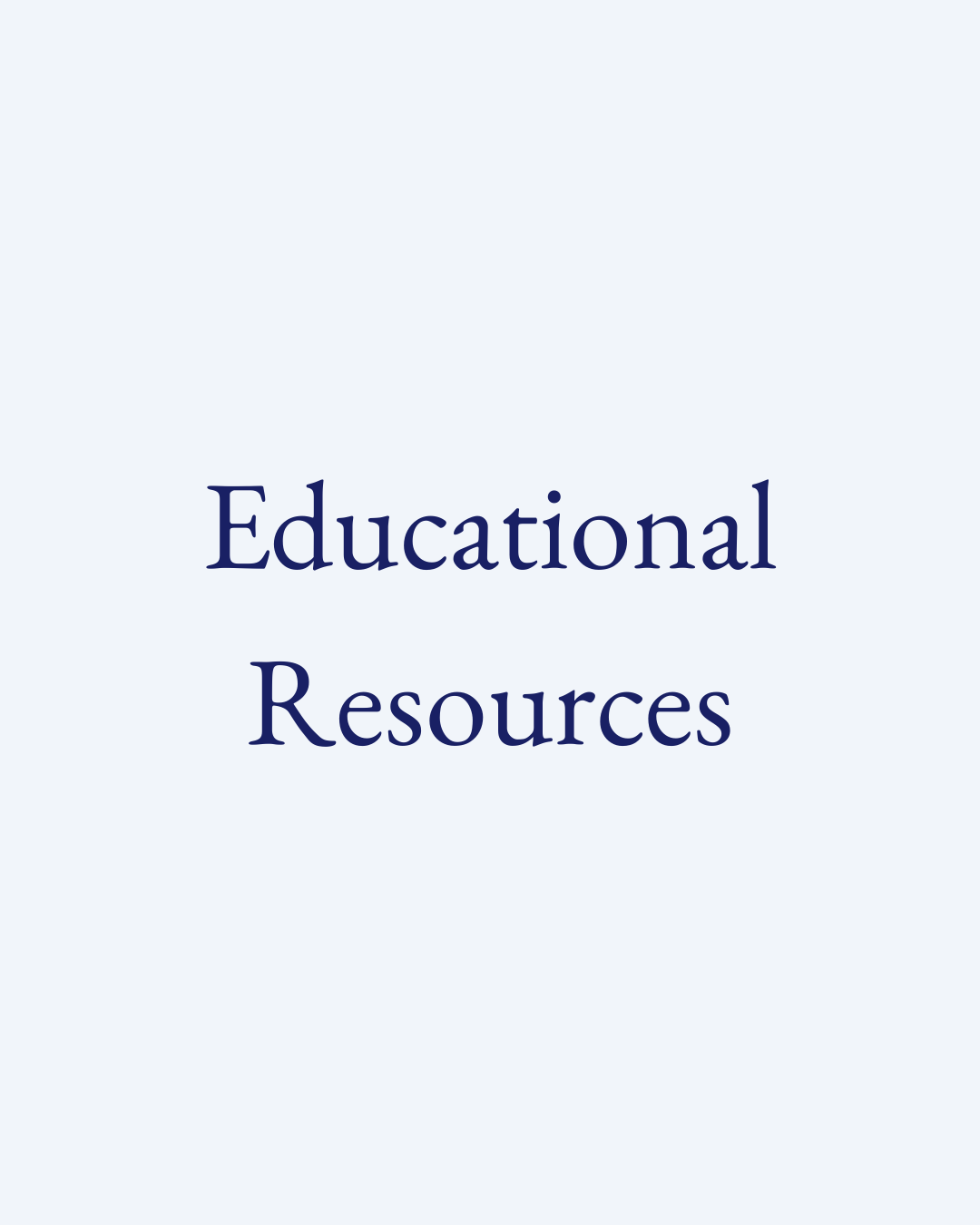Book cover with the title 'Educational Resources' in dark blue text on a light blue background.