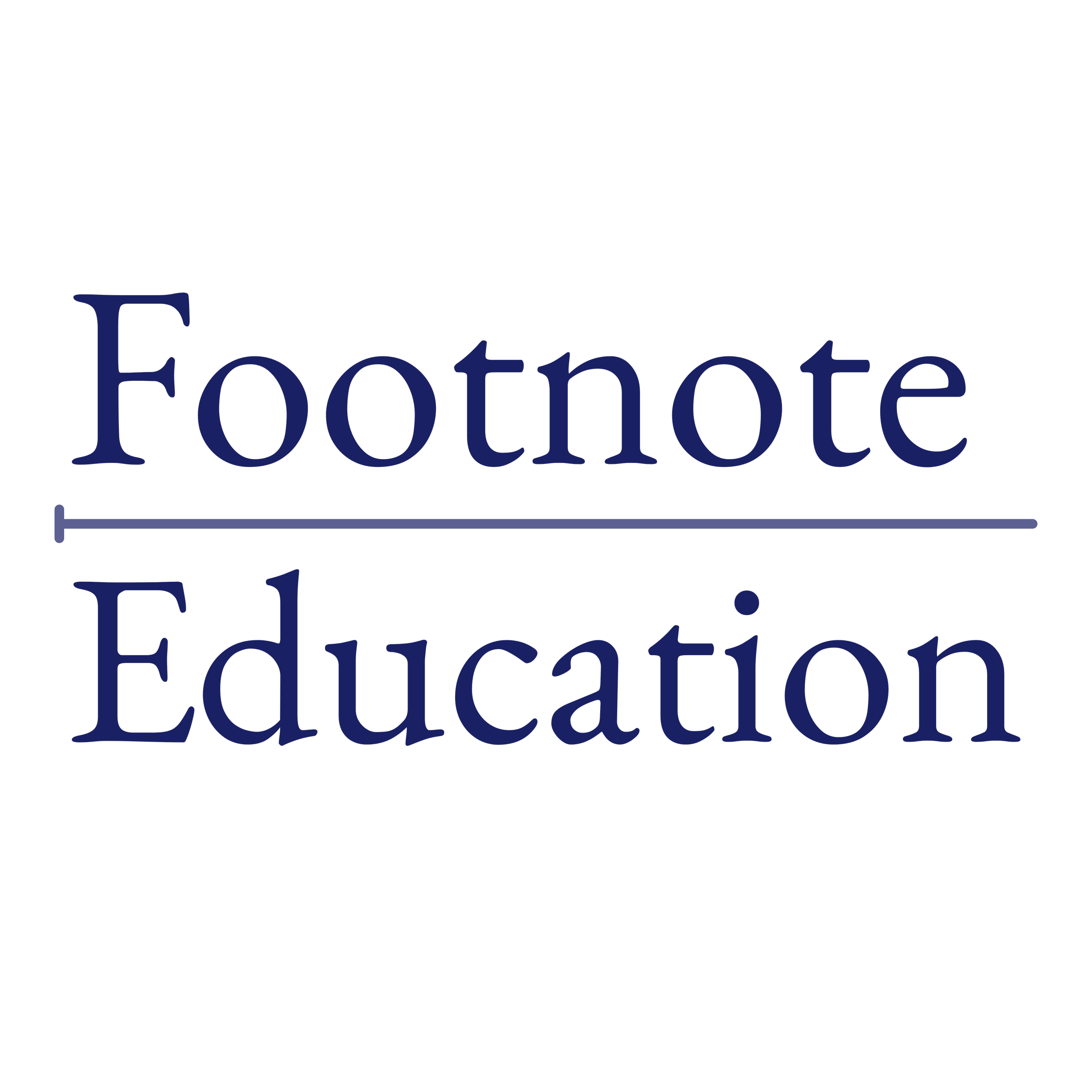 Footnote Education Logo; navy blue letters against a white background