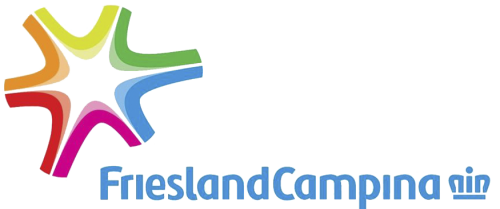 Colorful star logo with text 'Friesland Camping'in blue underneath.