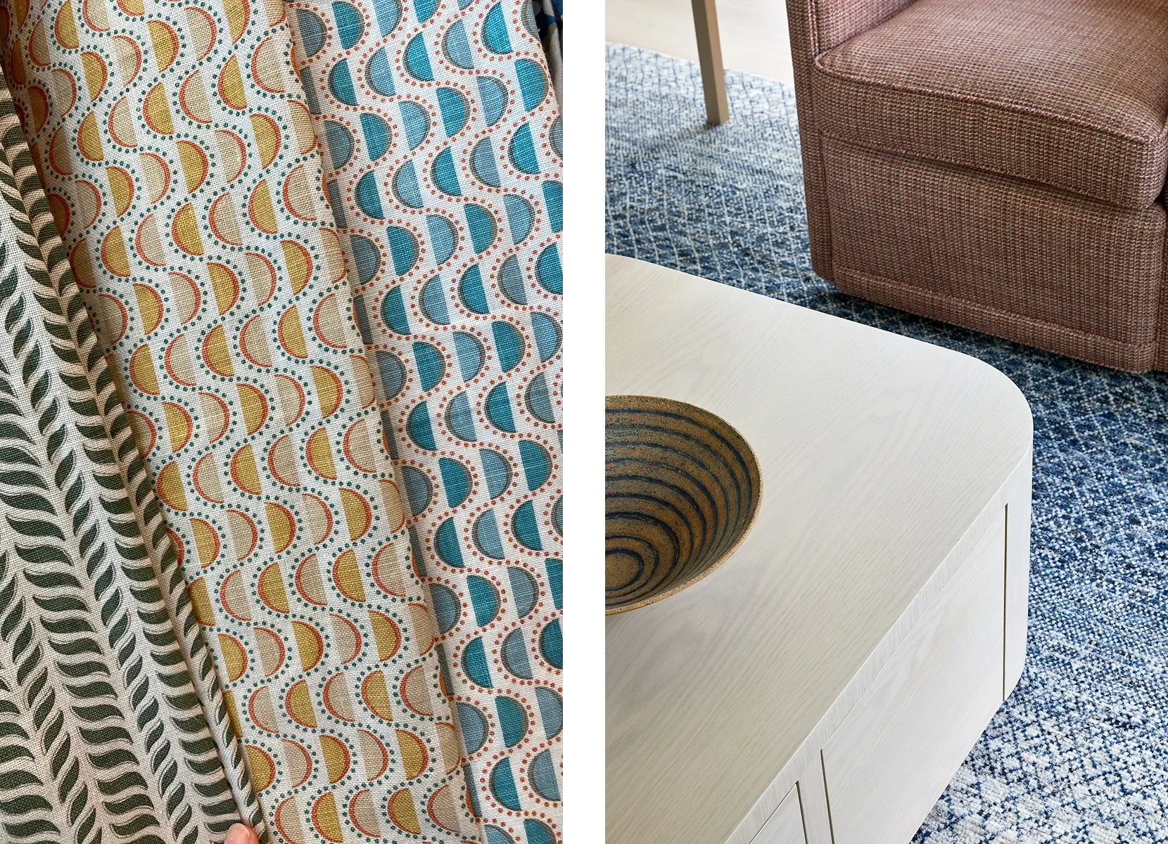 Selection of farbrics fro a home refurbishment