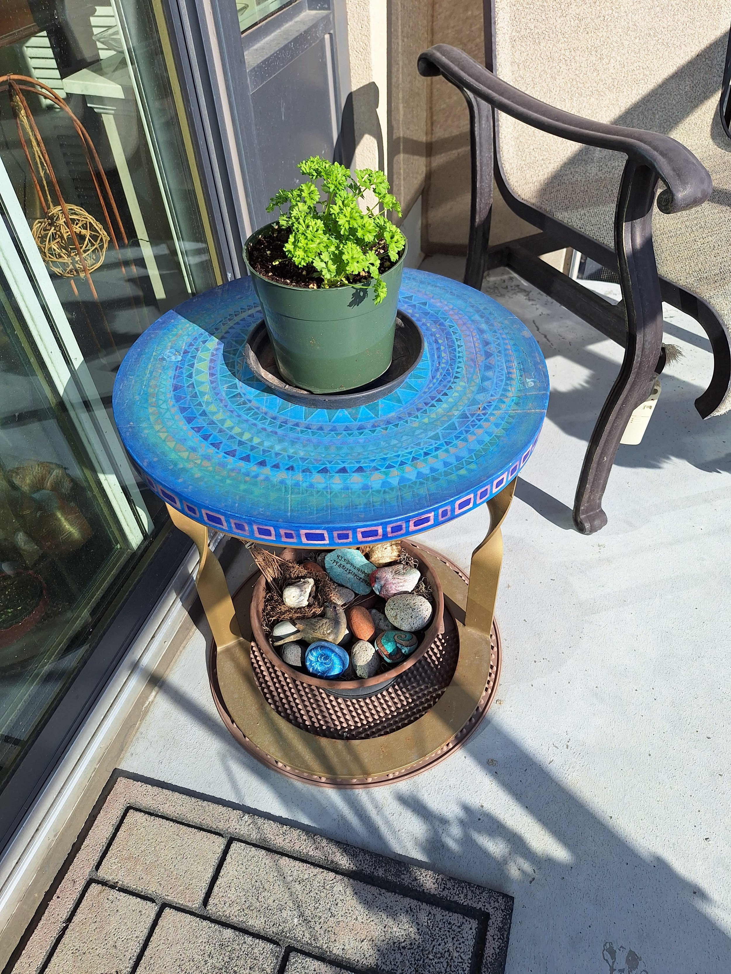 Custom painted tabletop, design as per client's vision and reference images!