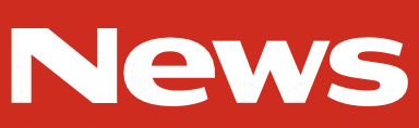 Red background with white and black text reading 'News'.