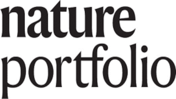 Close-up of the words 'nature portfolio' in black text on a white background.