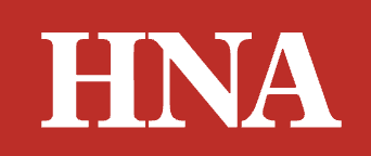HNA logo with white letters on a red background.