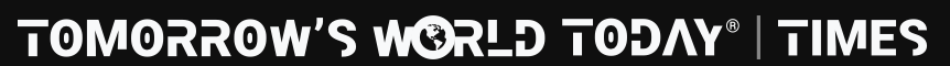 Part of a logo with the text 'Tomorrow's World Today | Times' in white on a black background.