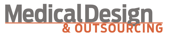 Text reading 'Medical Design & Outsourcing' with 'Medical Design' in gray and '& Outsourcing' in orange.