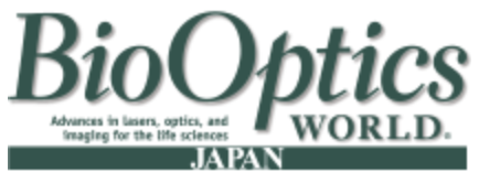 Logo for BioOptics World Japan, featuring the text 'BioOptics World Japan' with a tagline about lasers, optics, and imaging for life sciences.