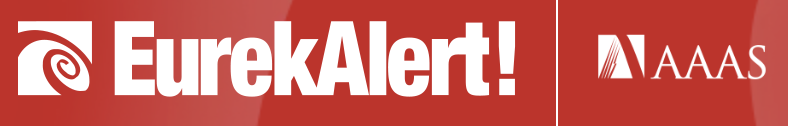 EurekAlert logo with red background and white text, and AAAS logo.