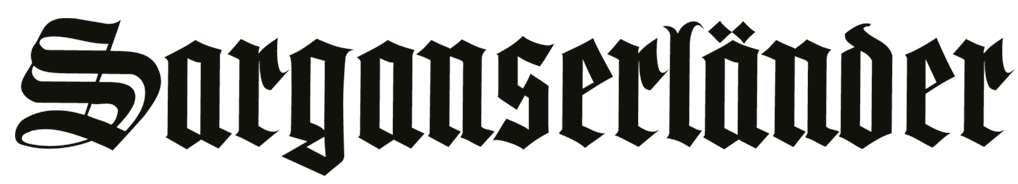 Text that reads 'Sargausender' in black gothic font on a white background.
