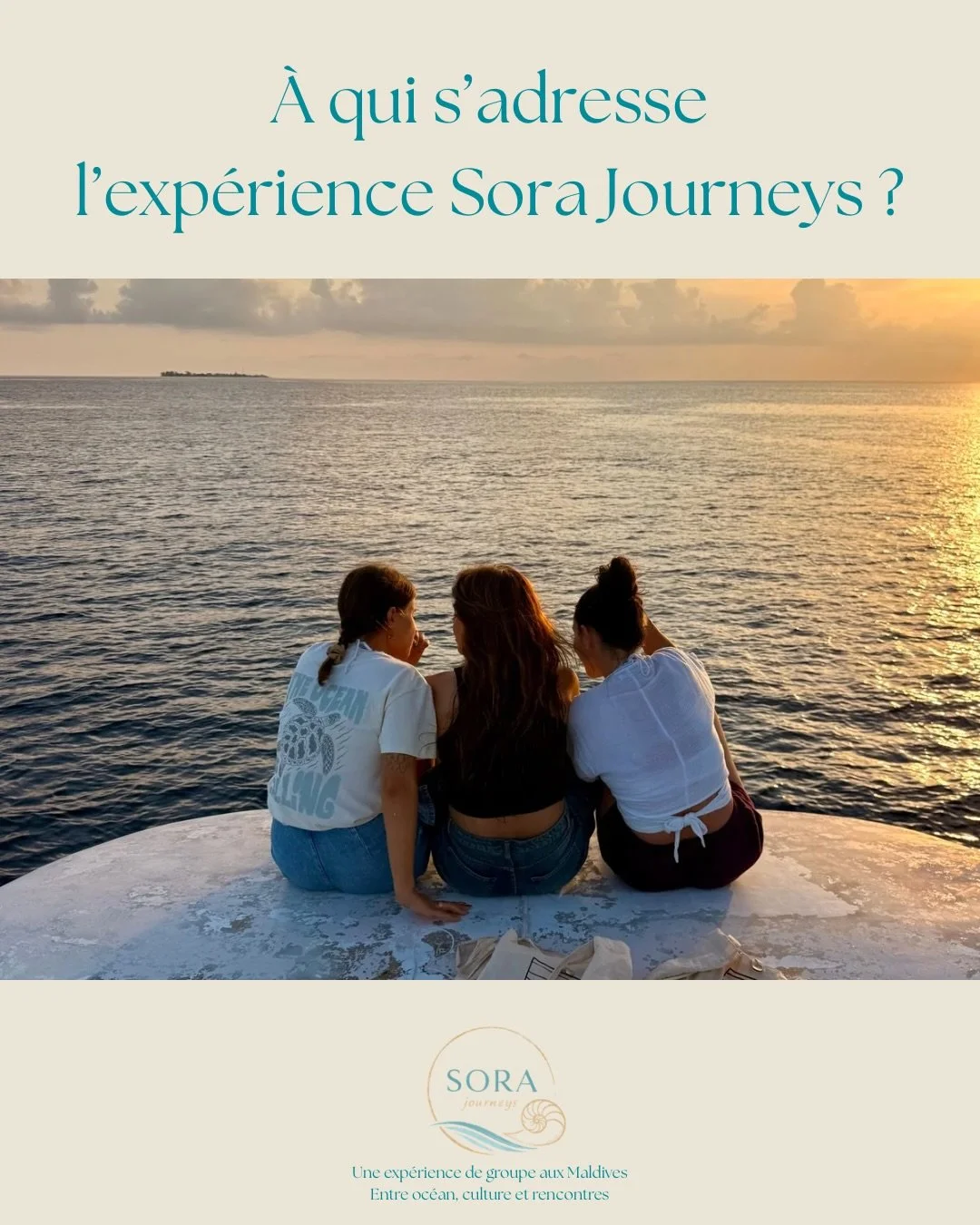 Pour celles et ceux qui aiment les voyages qui laissent quelque chose : la beaut&eacute; d&rsquo;un lieu, la force de l&rsquo;oc&eacute;an et les liens que l&rsquo;on cr&eacute;e en chemin. 
Sora Journeys s&rsquo;adresse aux voyageurs qui ont envie d