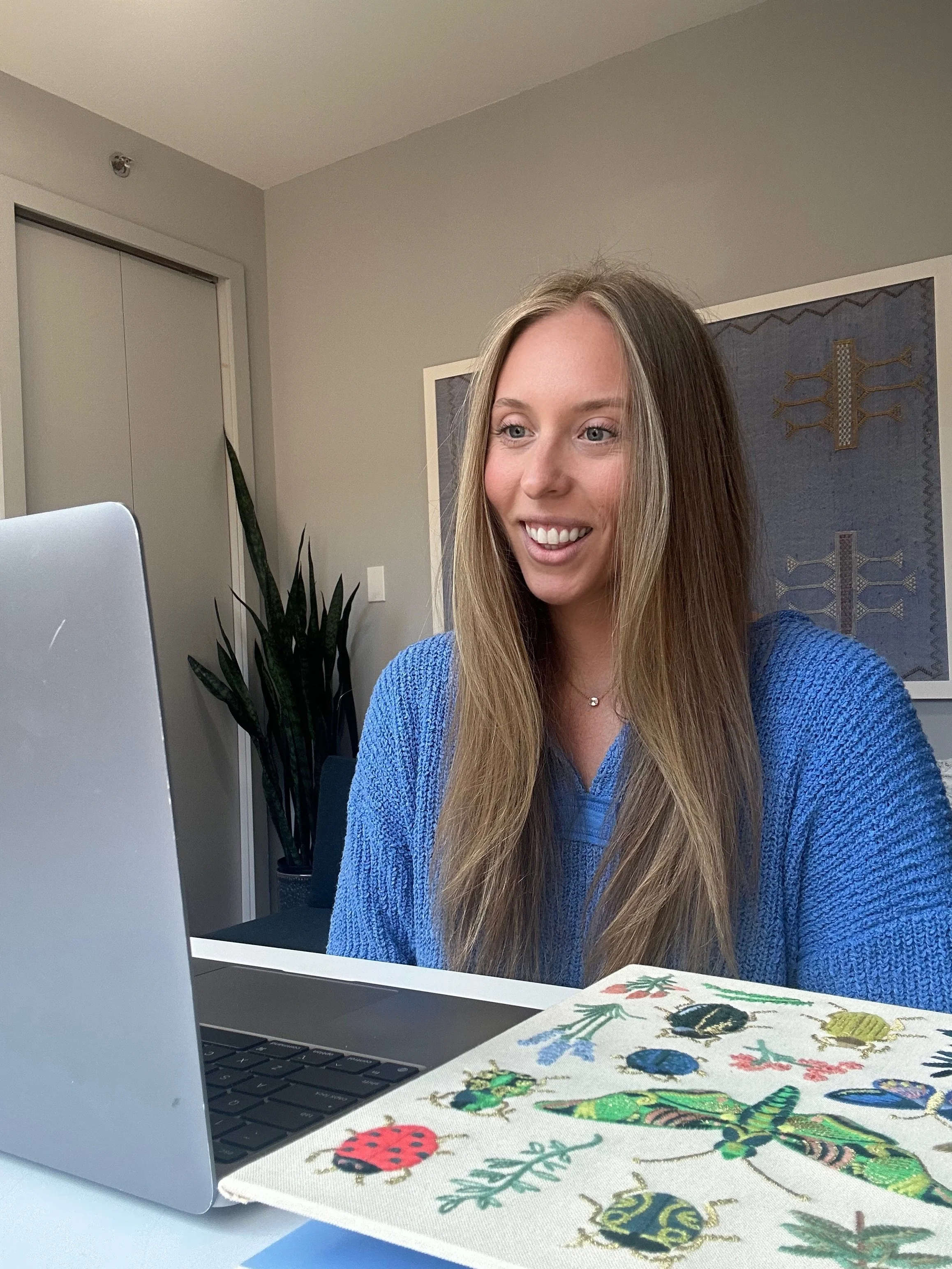 Therapist giving individual therapy through telehealth