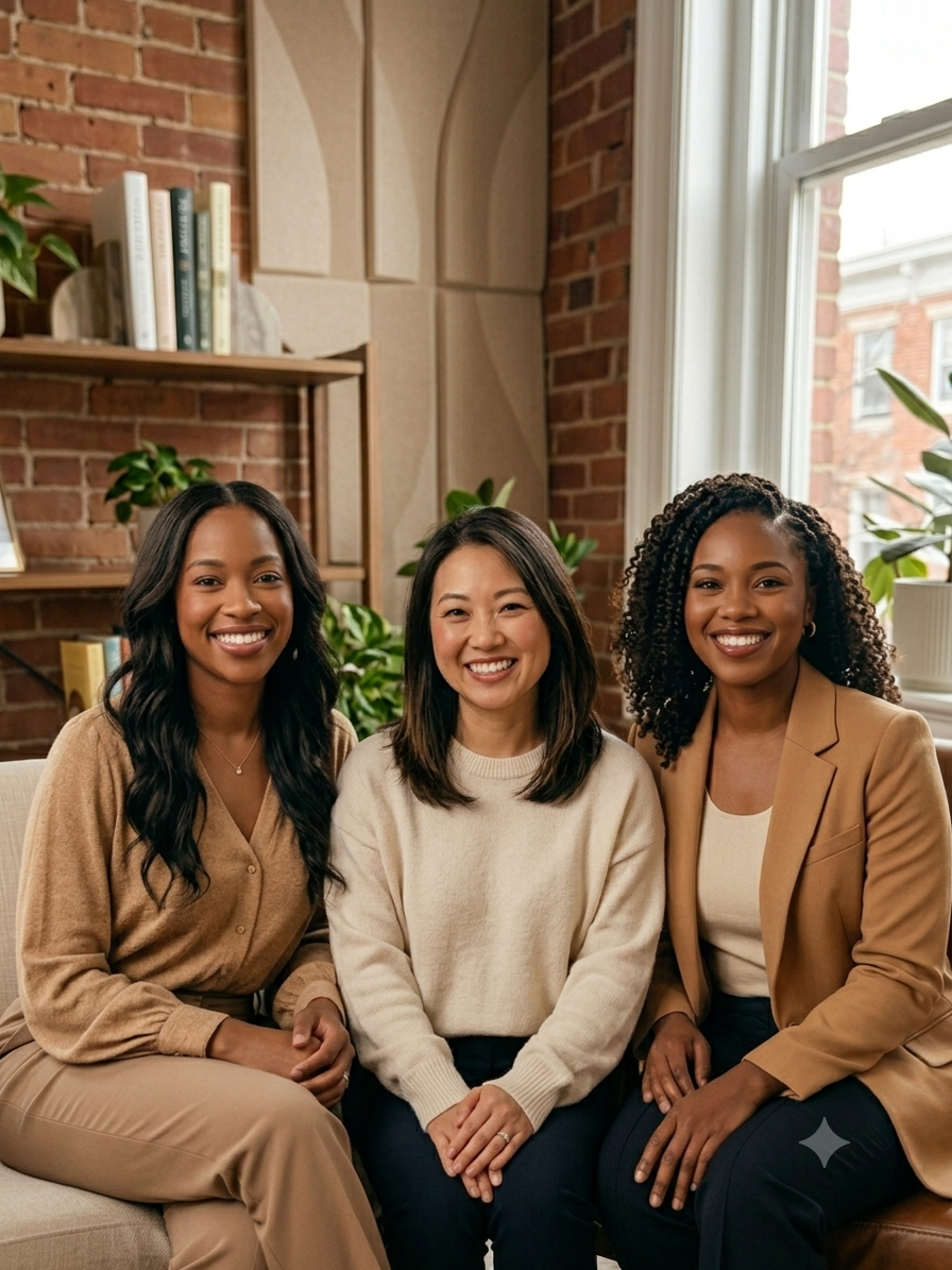 Licensed mental health therapists at Ember and Co. Therapy offering telehealth counseling in Maryland.