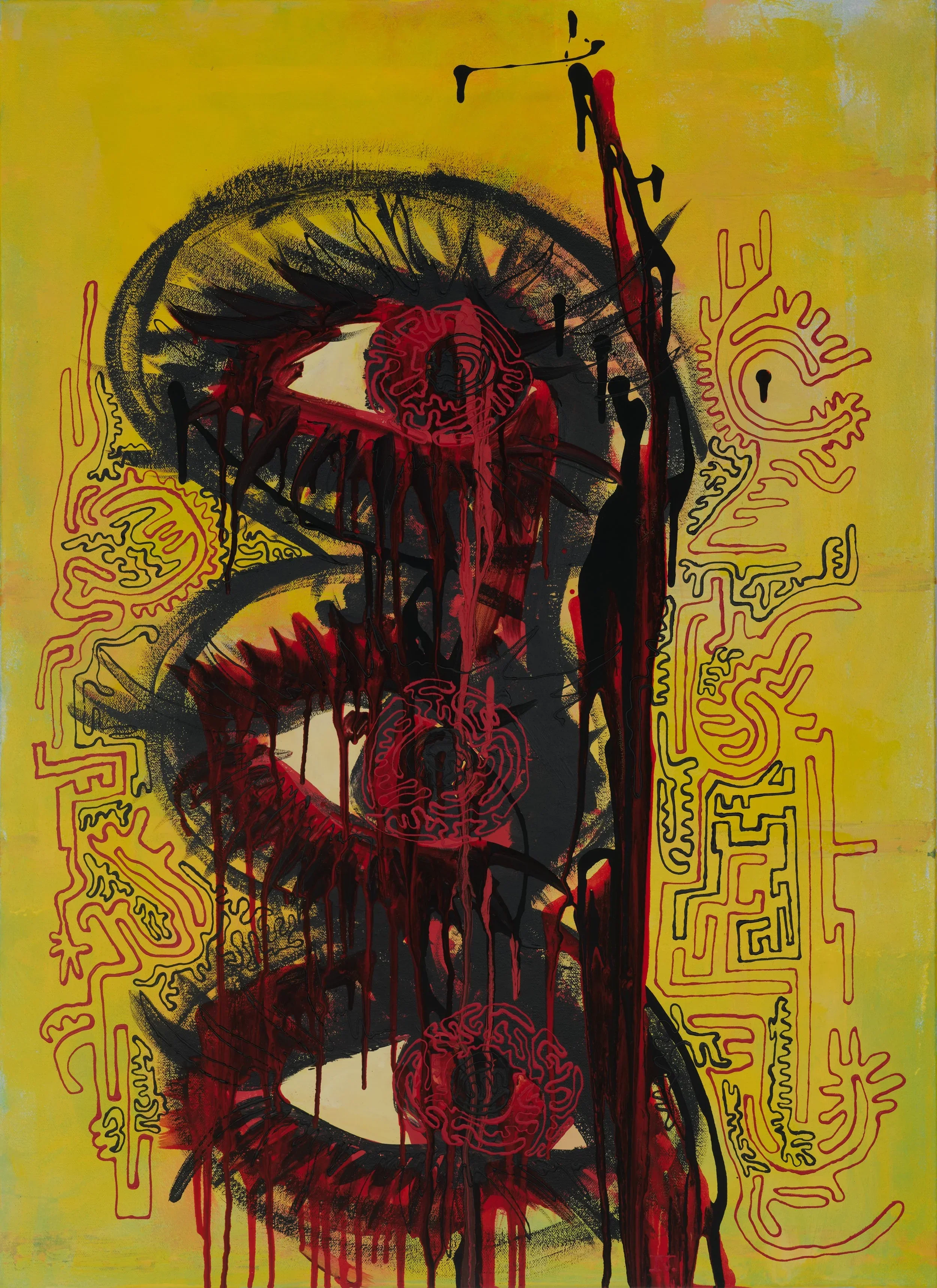   Eyes in Chaos , 2024 
 Acrylic on canvas 
65.6 x 90 cm (25.8 x 35.4 in)  