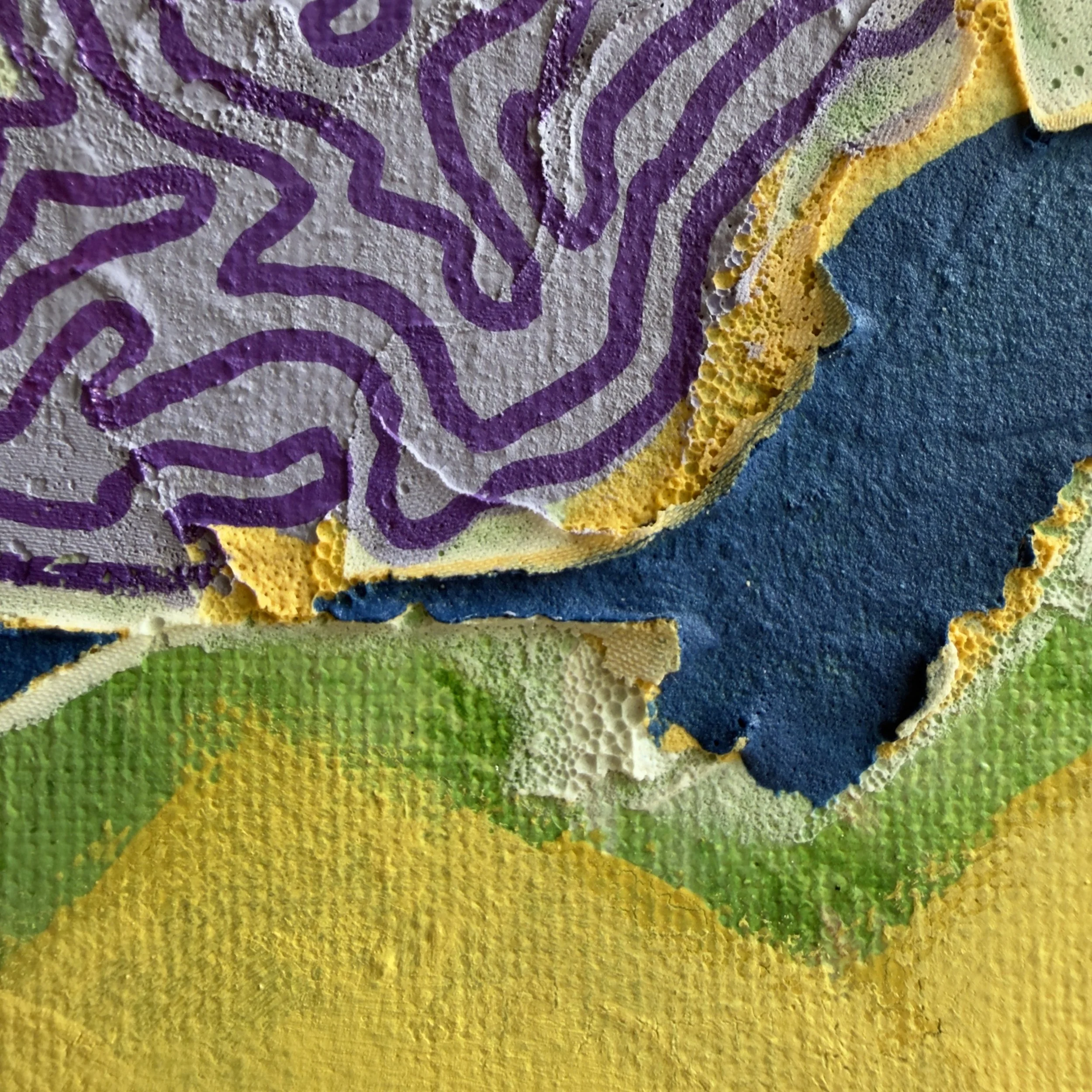 Close up of texture paste on canvas.