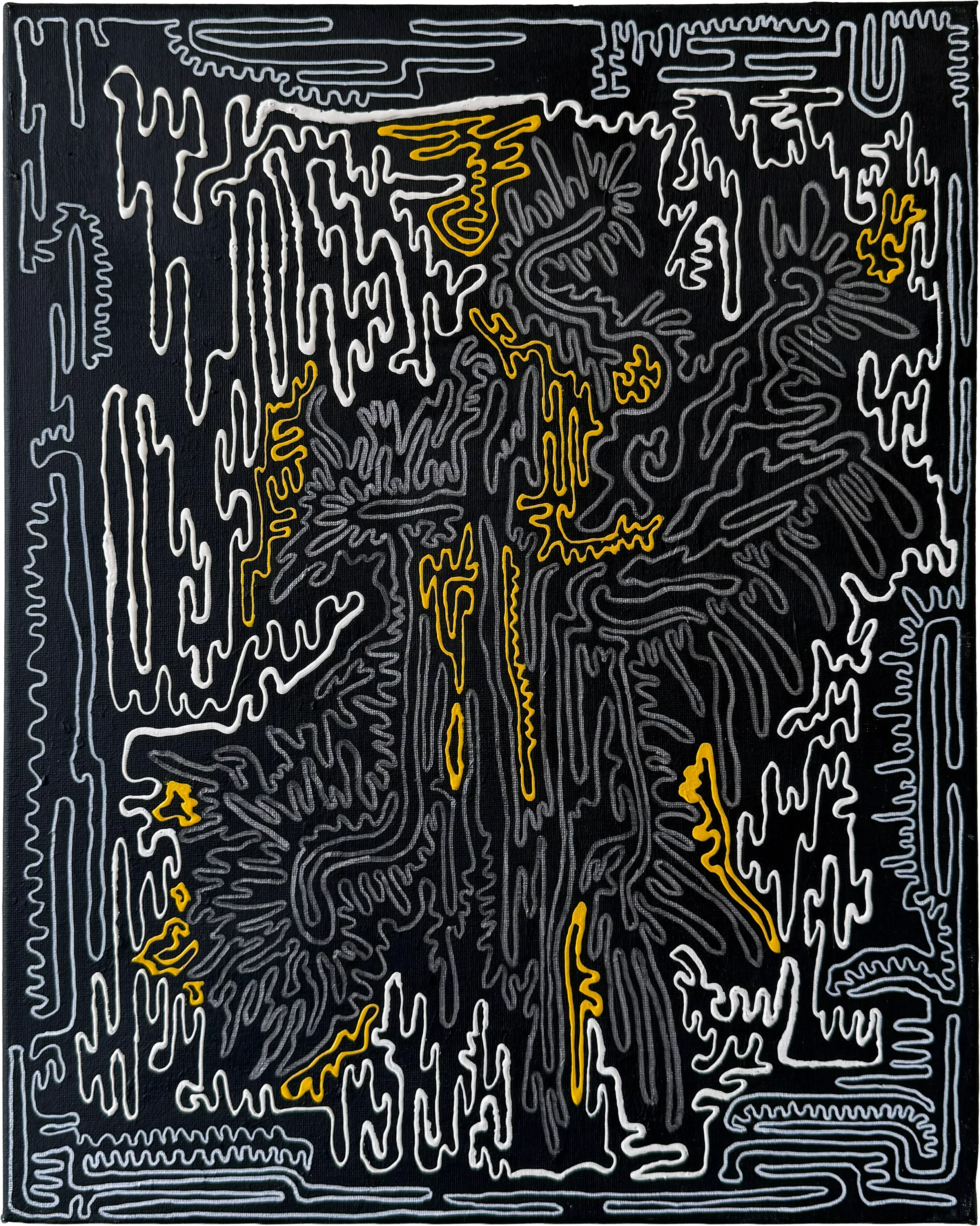   Igneous Intrusions , 2023 
 Acrylic on canvas 
40.5 x 51 cm (15.9 x 20.1 in)  