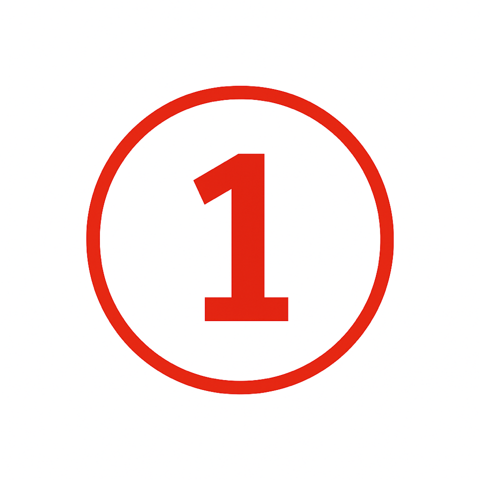 Un cercle rouge contenant le chiffre 1 en rouge au centre, sur fond blanc.
