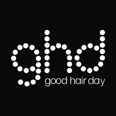Stylized text spelling 'good' with dotted letters and the phrase 'good hair day' on a black background.