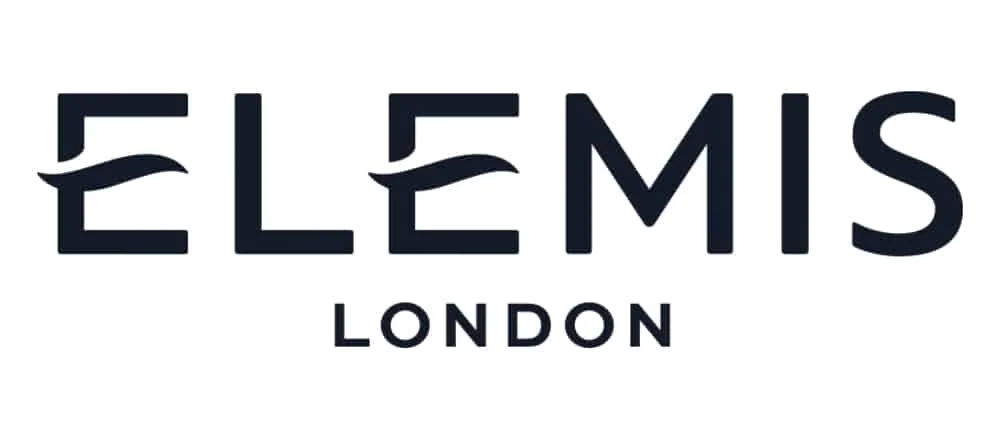 Logo of ELEMIS, a London-based brand, with stylized text