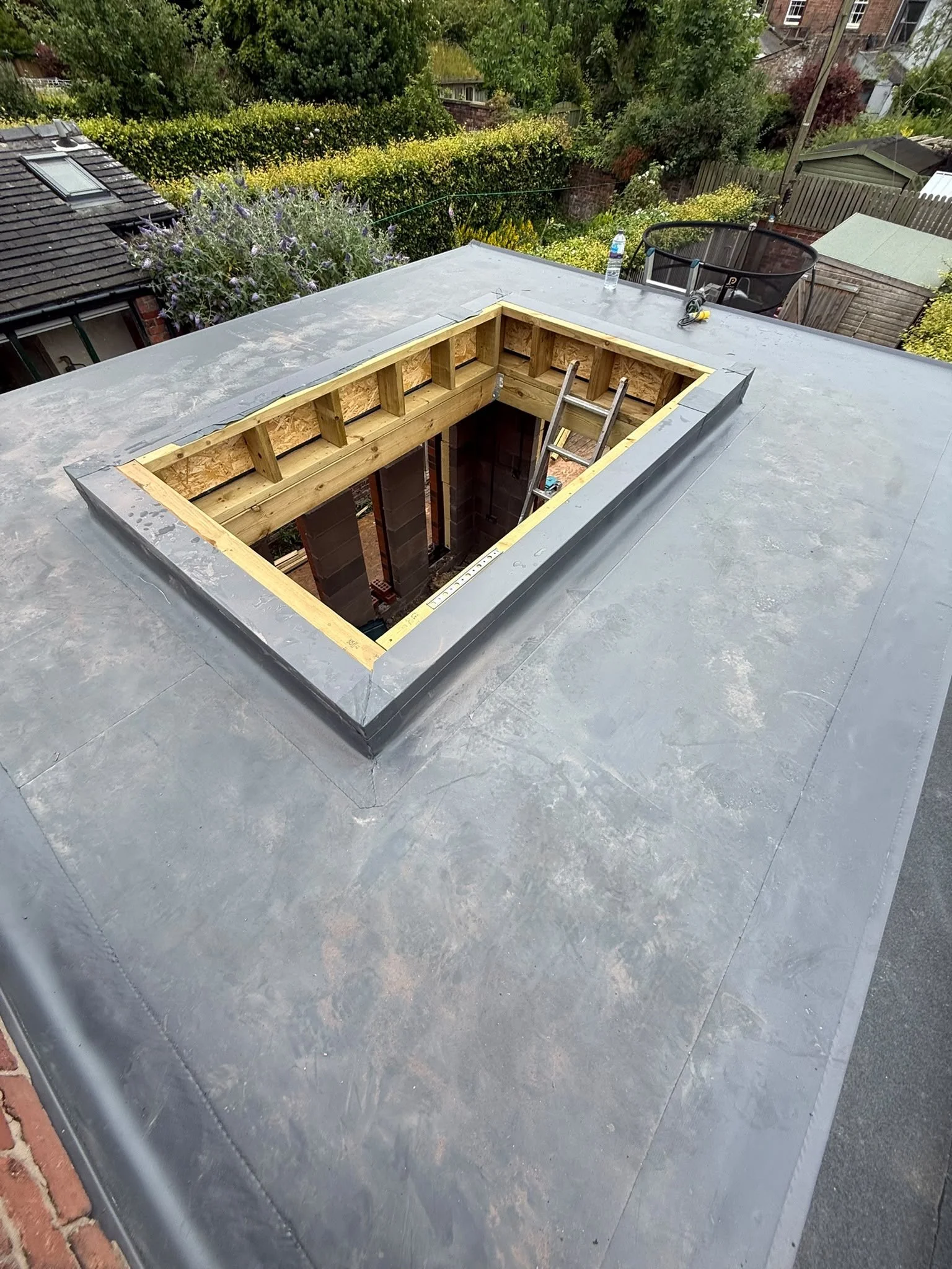 A detailed view of a new roof on a newly built orangery in Stanwix, Carlisle.