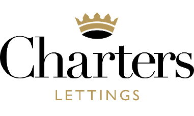 Charters logo with a gold crown above the word 'LETTINGS' in gold letters.