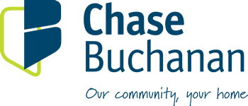 Chase Buchanan logo with tagline 'Our community, your home'