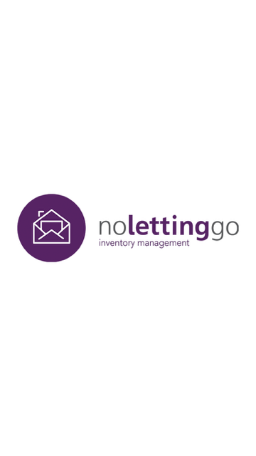 Logo for nolettinggo inventory management with a purple circle icon containing a white house outline with an envelope inside.