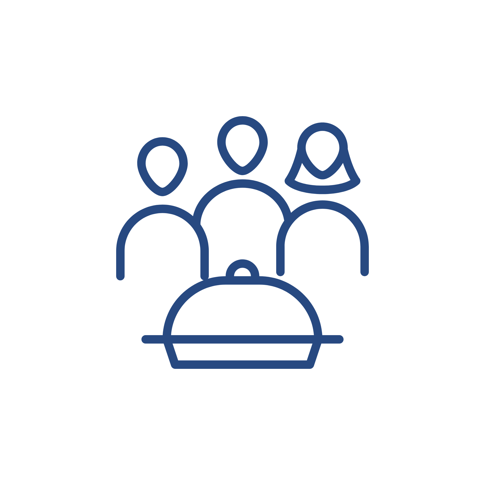 Line drawing of multiple people in a queue waiting in line.