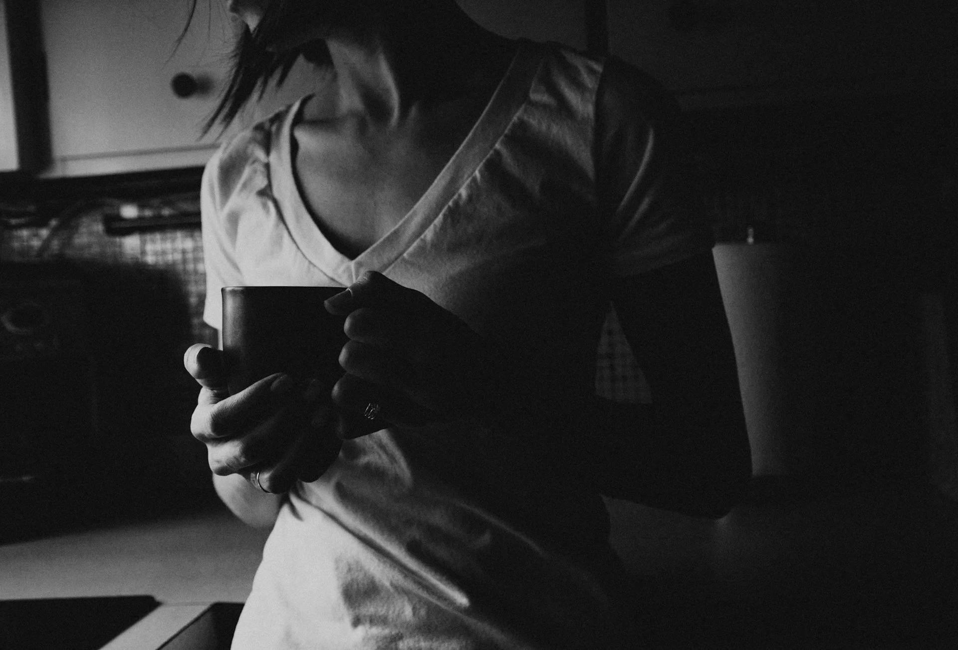 Woman drinking coffee