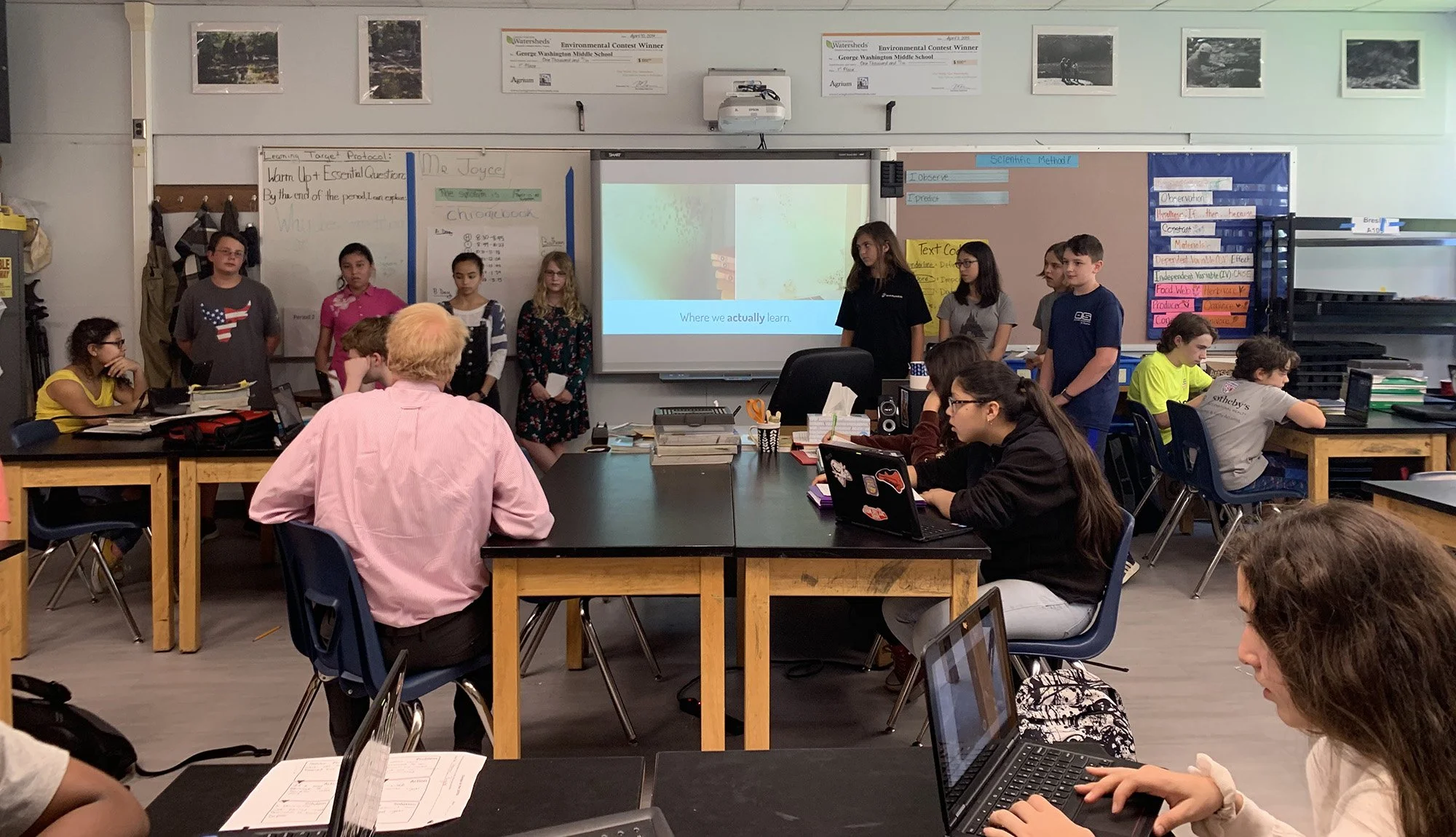 Students giving a presentation