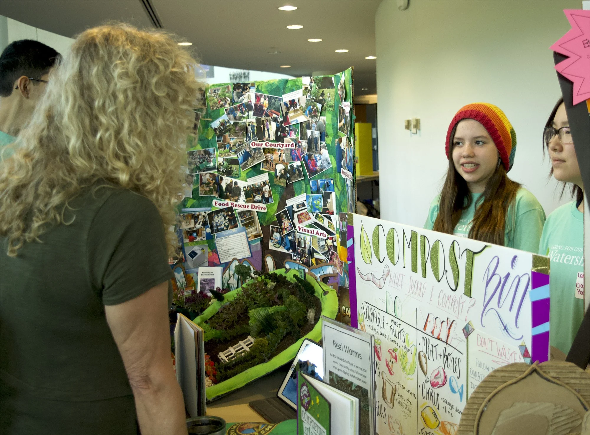 Youth with poster