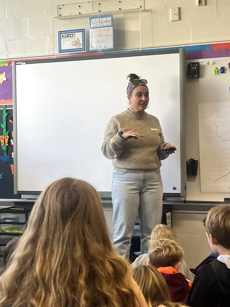 Teacher in front of board
