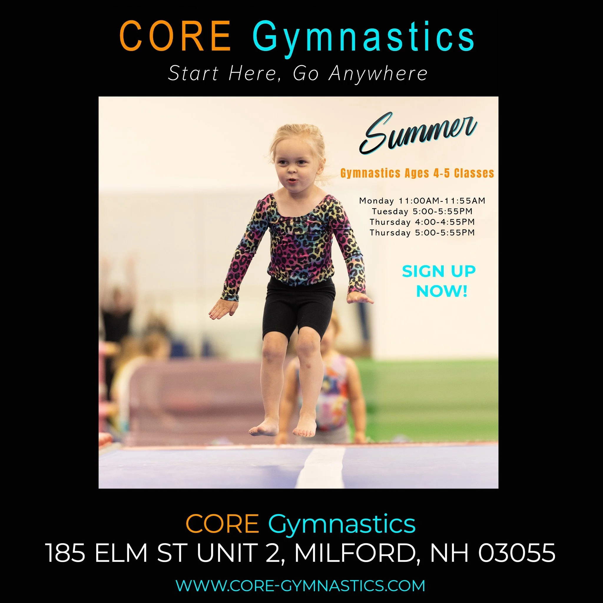 Check out our Classes for Ages 4-5 Year Olds!!
https://portal.iclasspro.com/coregymnastics/dashboard
#coregymnastics  #gymnasticsnh #summercamp #milfordnh