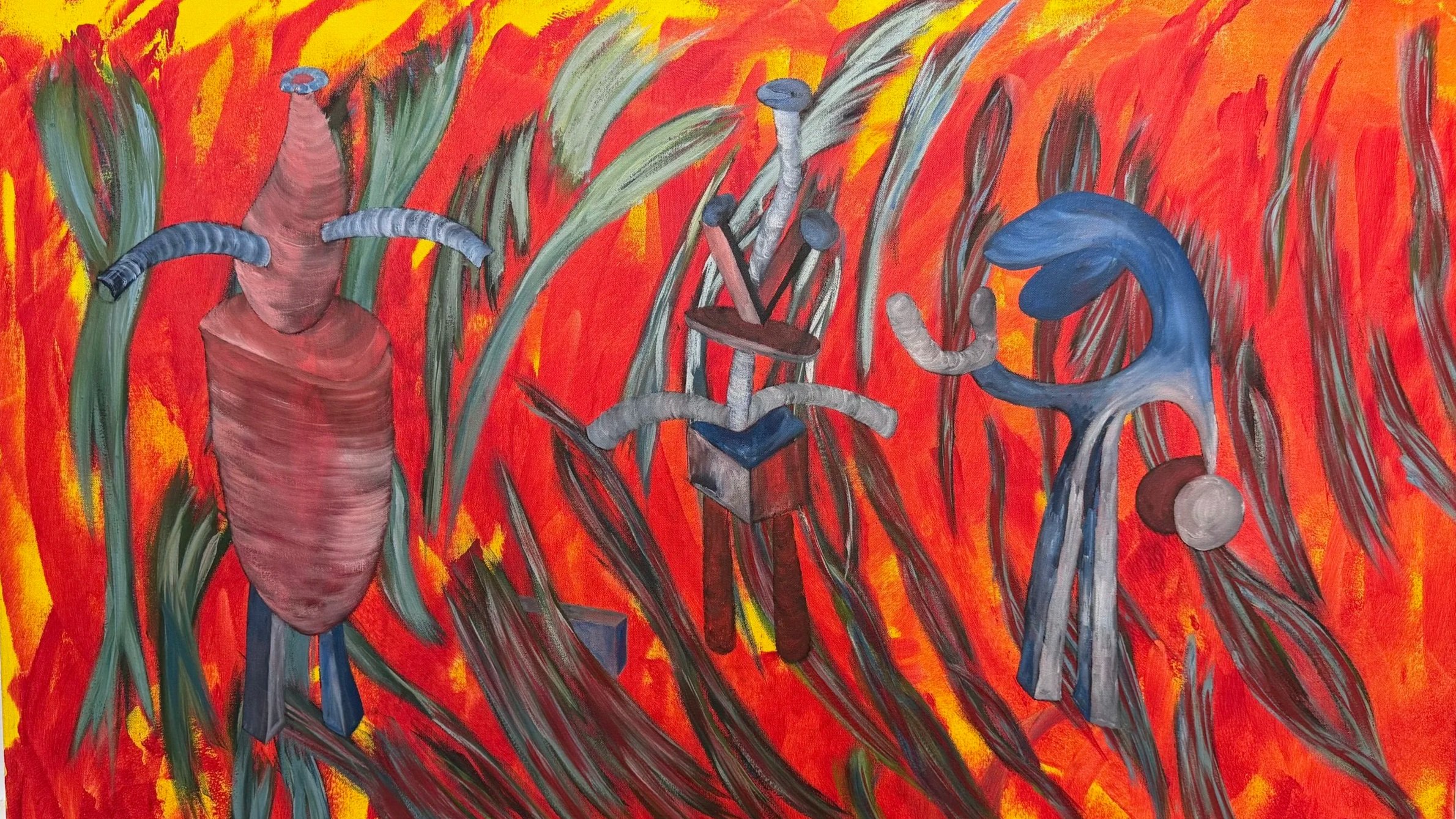 'Picassos Pals' by Gary Hartmann, 2018, acrylic base oil on canvas, 48"x30"