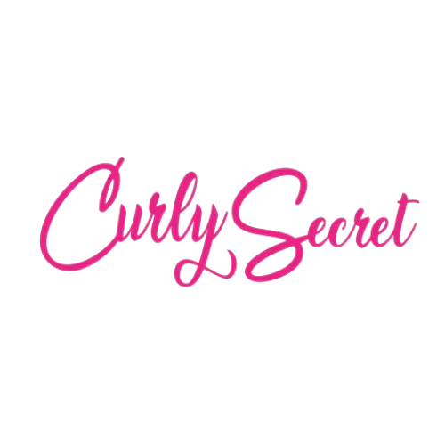 Curly Secret logo in pink script on a white background.