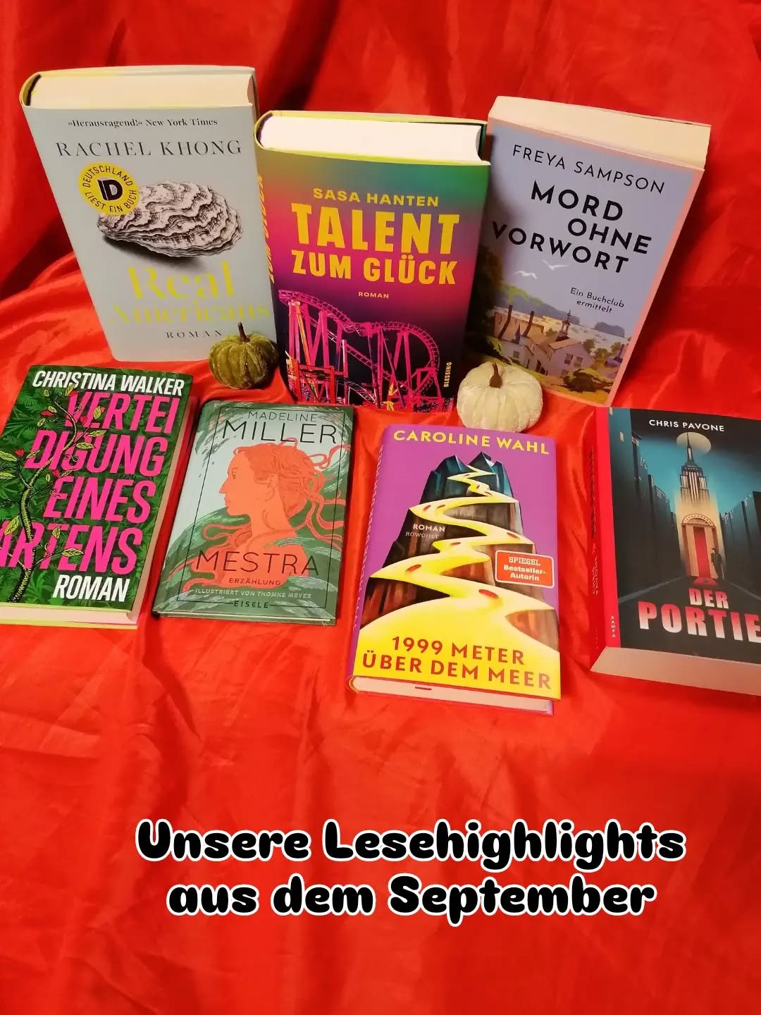 Chris Pavone: Der Portier (Kampa Verlag)

Christina Walker: Verteidigung eines Gartens (Residenz Verlag)

Rachel Khong: Real Americans (Kiepenheuer &amp; Witsch Verlag)

Caroline Wahl: 1999 Meter &uuml;ber dem Meer (Rowohlt Verlag)

Madeline Miller: 