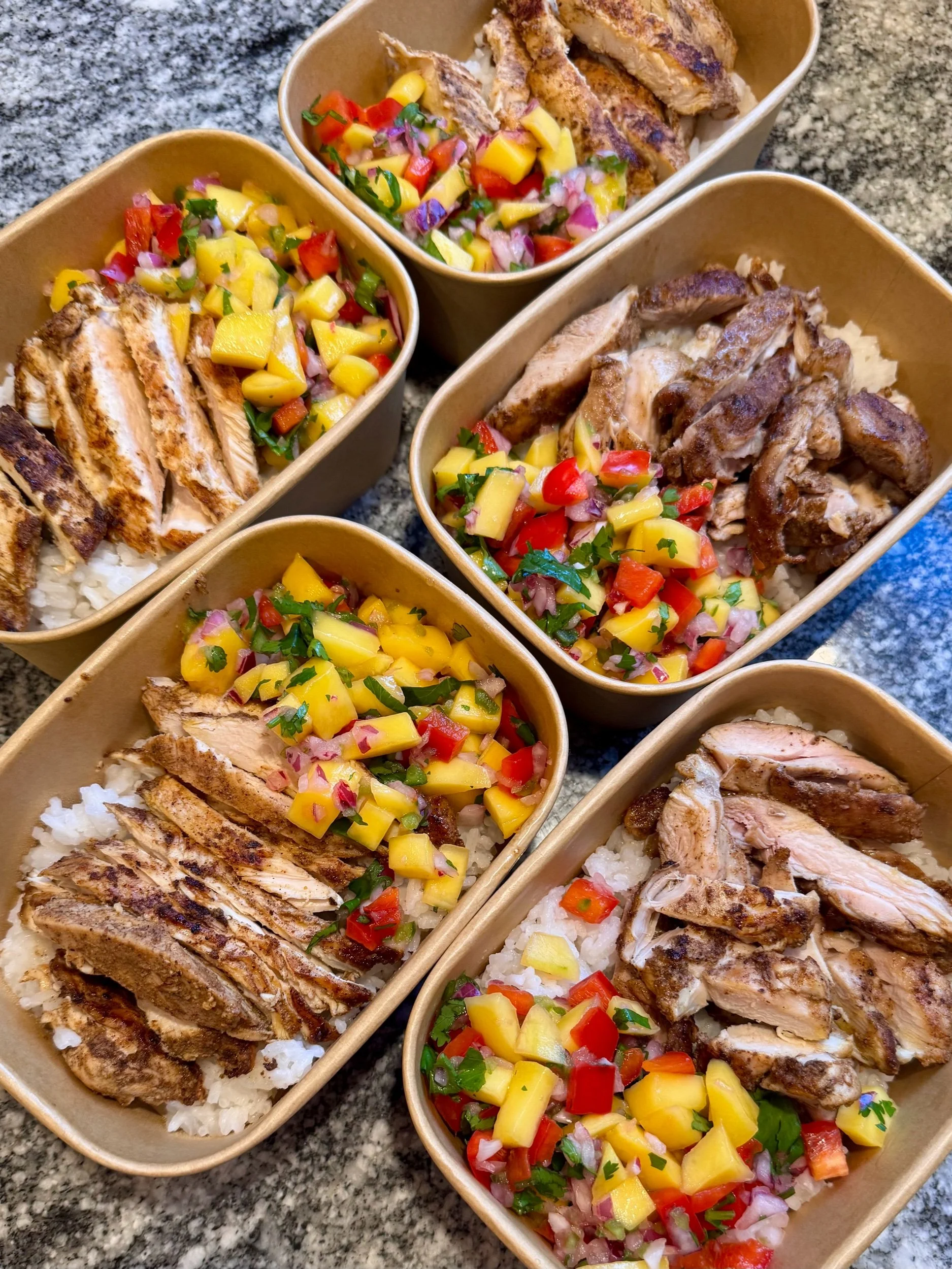 Jerk Chicken with Mango Salsa and Coconut Rice