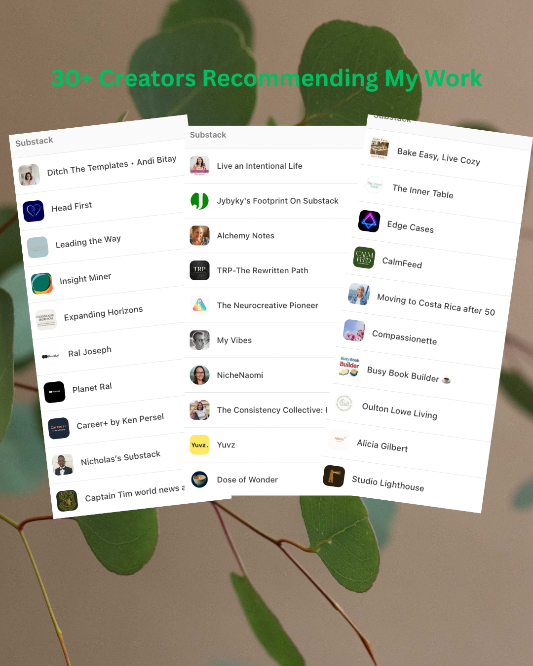 A Slow Living Path recommended by 50+ Substack publications including writers, coaches, and creatives across the US and Canada